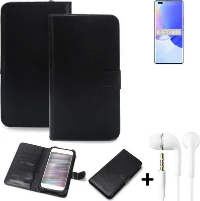 Produktbild von K-S-Trade Wallet Case Handyhülle kompatibel mit Huawei nova 9 Pro Schutzhülle Flip cover Flipstyle Tasche Hülle Flipcover Slim Bumper schwarz + in