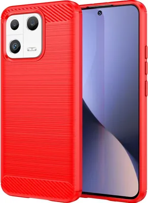 Produktbild von Mobigear Brushed Slim  Xiaomi 13 Hülle Flexibles TPU Backcover - Rot