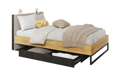 Produktbild von Furniture24 Bett Teen Flex Tf-17 Mit Schublade Lattenrost 120X200 Cm Und Led Beleuchting In Kopfteil