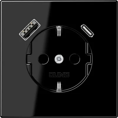 Produktbild von Jung SCHUKO Steckdose mit USB Typ AC LS1520-15CASW (LS1520-15CASW)