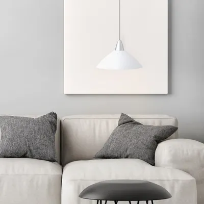 Produktbild von BRILLIANT Pendelleuchte Logo | dekorative Pendelleuchte | Metall/Kunststoff | weiß | höhenverstellbar | 1x E27 max. 60 W