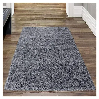 Produktbild von Flauschiger Shaggy Läufer für Bettumrandung | pflegeleicht und robust | in Anthrazit, Größe 60x110 cm