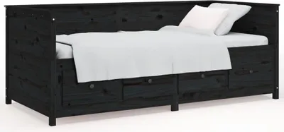 Obrázek produktu pro vidaXL Denní postel černá 75x190 cm Masivní borovicové dřevo