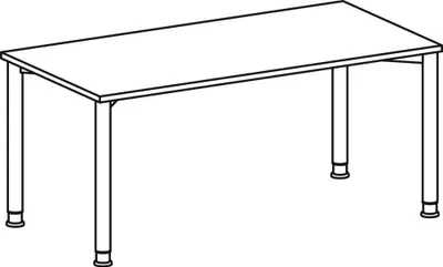 Produktbild von Schreibtisch, BxTxH 1600x800x680-800 mm, höhenverstellbar, Platte buche, Rundrohrgestell anthrazit