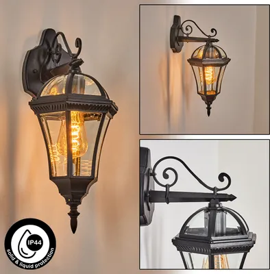 Produktbild von Arcola Außenwandlampe aus Metall/Glas in Schwarz/Klar