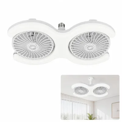 Produktbild von LED Deckenlampe mit Ventilator E27, 60W, 3 Farben dimmbar, Fernbedienung + Wandschalter, leise, mit Duftfach