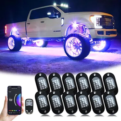 Immagine prodotto di Luci decorative a LED RGB, con 180 LED, controllabili tramite app o telecomando, con modalità musicale, impermeabili e composte da 12 moduli