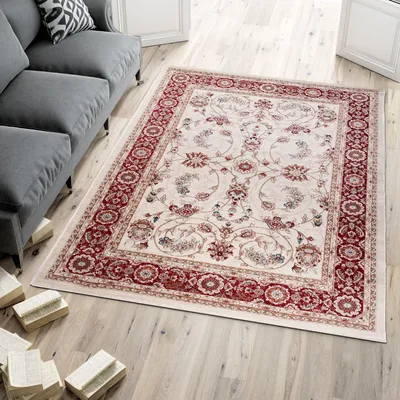 Obrázek produktu pro Koberec Orientální koberec Klasický orientální vzor - Obývací pokoj -k473c bílý - Barva: červená, Rozměr: 140 x 200 cm