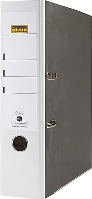Produktbild von Idena Ordner aus Pappe Wolkenmarmor weiß DIN A4 Rückenbreite 8cm