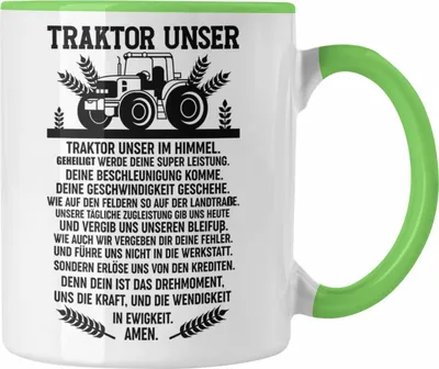 Produktbild von Trendation - Traktor Unser Tasse Geschenk Lustig Landwirt Spruch Bauer (Grün)