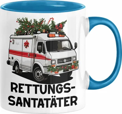 Produktbild von Rettungssanitäter Tasse Geschenk Rettungssantatäter Spruch Notarzt Geschenkidee Kaffee-Becher (Blau)