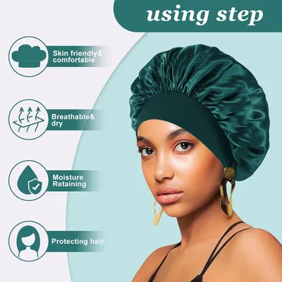 Produktbild von 2 stück Haarhaube Bonnet Verstellbarem Schlafhaube für Damen Herren