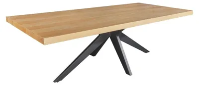 Immagine prodotto di Tavolo da pranzo AZMA - Impiallacciatura di quercia e metallo - 240 cm - Stile moderno