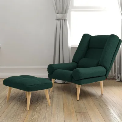 Produktbild von Liegesessel Sessel Relaxsessel Leo mit Fußhocker Rückenlehne 5-stufig einstellbar Farbe: Samoa 06