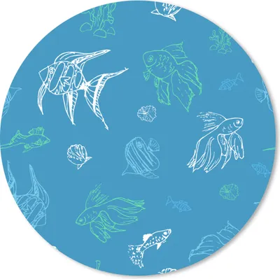 Produktbild von MuchoWow® Mauspad Mousepad Fisch - Pastell - Meer 40x40 cm - Mousepads - Maus Mat - Pad - Mausunterlage - Schreibtisch Accessoires