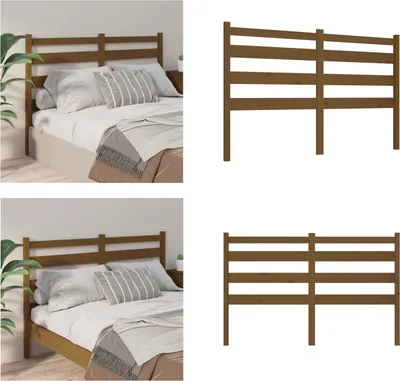 Produktbild von vidaXL Kopfteil Honigbraun 141x4x100 cm Massivholz Kiefer - Kopfteil - Kopfteile - Bettkopfteil - Holzkopfteil