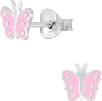 Produktbild von Kinder Ohrstecker 925 Silber Ohrringe für Mädchen Schmetterling | 6 mm x 6 mm