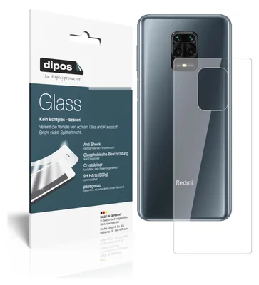 Produktbild von 2x Schutzfolie für Xiaomi Redmi Note 9 Pro Max Rückseite - Anti-Shock 9H Folie dipos Glass Kunststoffglas