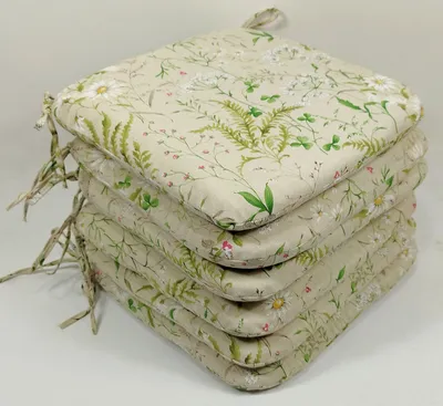 Produktbild von Rattani Sitzkissen Stuhlkissen Billy 40 x 40 cm Mirha Leinen Berggräser, Set 6