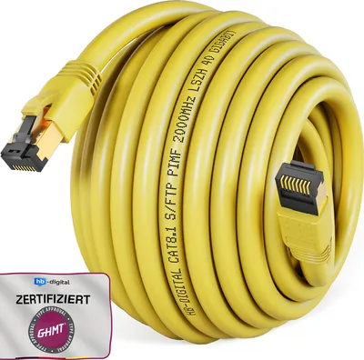 Produktbild von hb-digital 15m RJ45 Patchkabel CAT 8.1 S/FTP LSZH gelb