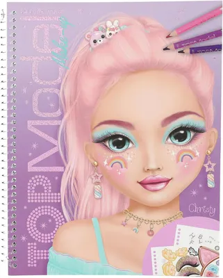 Produktbild von Creëer je TOPModel Make Up - Kleurboek met 20 voorbedrukte pagina's voor het creëren van make-up looks - Incl. 2 pagina's met stickers