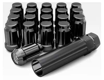 Produktbild von Radmuttern M12 x 1,50 mit Schlüssel, Schwarz, Chrom, 20 Stück