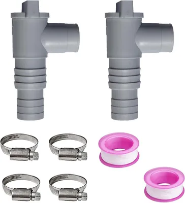 Produktbild von Poolventile 32 mm, 2 Stück, PVC Schlauchadapter, für Garten