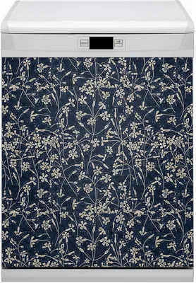 Produktbild von Küche Magnet für Spülmaschine  Abwaschbar 60x70 cm Geschirrspüle  - Blumenmuster