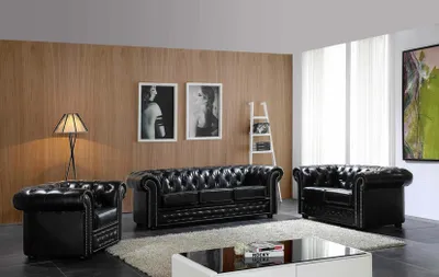 Immagine prodotto di Chesterfield divano in pelle divano divano imbottito set di sedili imbottiti set di imbottiti 3+2 posti