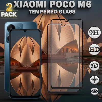 Zdjęcie produktu dla 2-pak Xiaomi Poco M6 - szkło hartowane 9H - wysokiej jakości ochraniacz ekranu 3D