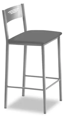 Productafbeelding van ASTIMESA - Hoge keukelstoelen met rugleuning - Frame van aluminium en zitvlak