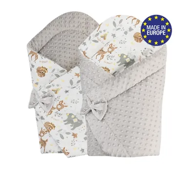 Productafbeelding van Bomimi snelle wikkeldoek, dubbelzijdig, minky, dierenprint, beige