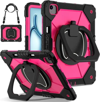 Image de Étui hybride 360° avec bandoulière pour Apple iPad Air 13 2025 / 2024, rose