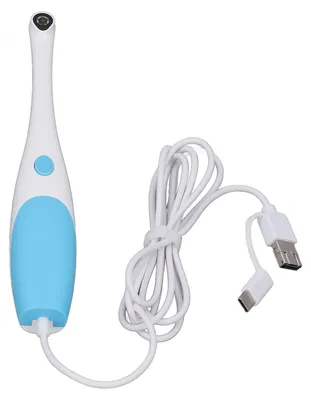 Imagen del producto de Cámara USB para uso oral, resolución 640 x 480, interfaz 3 en 1, mango de plástico, resistente al agua, para uso dental en consultorios odontológicos, 0,3 MP