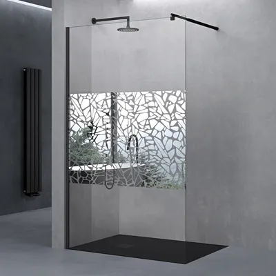 Image de doporro Paroi de Douche à L'italienne 80cm Pare-douche avec Stabilisateur Rond Verre de Sécurité 10mm Revêtement NANO 80x200cm Design Bremen02BL