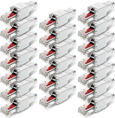 Produktbild von 20x Cat6 Netzwerkstecker Netzwerk Stecker RJ45 Cat7 Cat5 LAN Kabel werkzeuglos