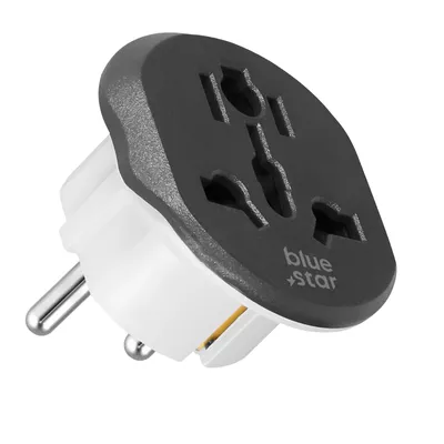 Productafbeelding van Blue Star, reisadapter, Europese stekker type E, 16A, veilig gebruik, wit