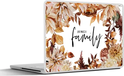 Produktbild von MuchoWow® Laptop Aufkleber Sticker Cover Liebe macht eine Familie - Zitate - Sprichwörter 30x22 cm - Laptop-Sticker