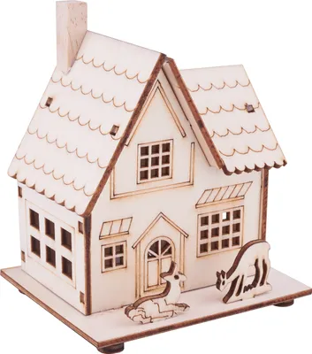 Produktbild von VBS Holzbausatz "Haus mit Rehen" inkl. LED