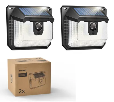 Produktbild von Philips Wandleuchten 3,6 W, Schwarz, Kunststoff, III, Modern, Garten, Terrasse, Bewegungssensor, Tag-/Nachtsensor