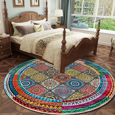 Imagen del producto de Alfombra redonda multicolor de 200 cm