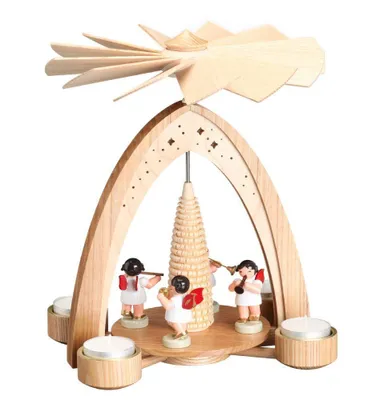 Produktbild von Tischpyramide Engeln mit Instrumente bunt BxHxT 21,5x28x21,5 cm NEU