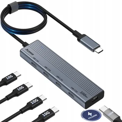 Produktbild von ACELE USB 3.0 Hub 5-Port Ultra-Slim mit Netzteil