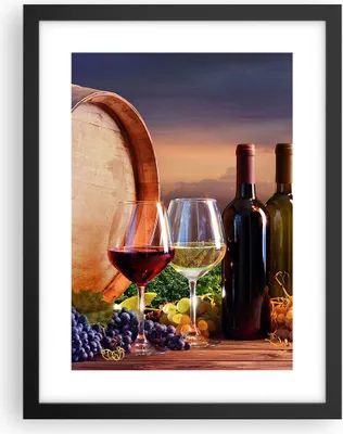 Produktbild von Gerahmtes Poster - Schwarzer Rahmen - Wein Weinberg Sommer - 30x40 cm - Wand Bild - Wanddeko - Wandbilder - Kunstposter - Wandposter - Bilderrahmen - Bilder - Kunstdruck - Wandbild - P2BPA30x40-4125