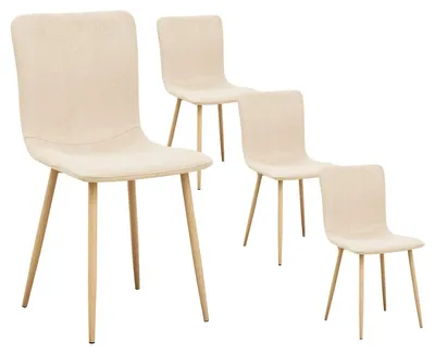Productafbeelding van Set van 4 Scandinavische Eetstoelen in Beige