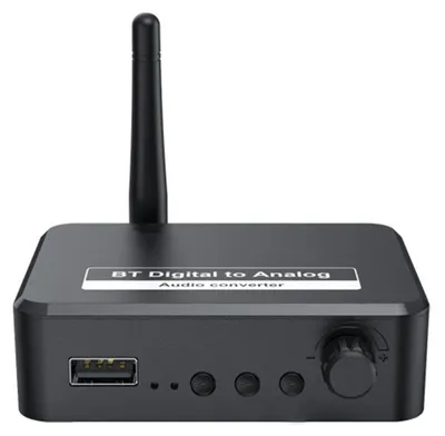 Zdjęcie produktu dla Odbiornik Bluetooth 5.1, wielofunkcyjny adapter RCA z wtykiem 3,5 mm, obsługujący odtwarzanie z dysków USB, konwerter cyfrowo-analogowy dźwięku