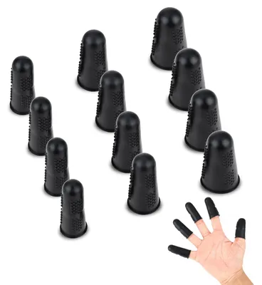 12 Gummi-Fingerspitzen, Fingerschutz, 3 Größen, Silikon