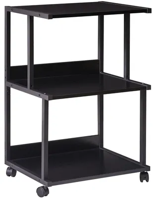 Image de Support pour imprimante avec compartiment de rangement et roulettes, idéal pour le bureau