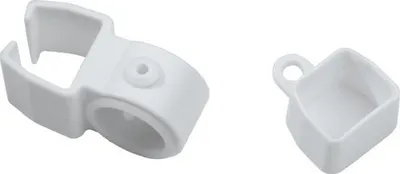 Produktbild von Halter mit Endkappen für U-Laufschienen weiß 2 Stk.