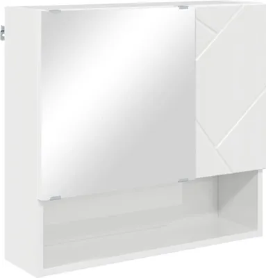 Immagine prodotto di vidaXL Armadio a specchio bianco lucido 59 x 17 x 55 cm Materiale ligneo